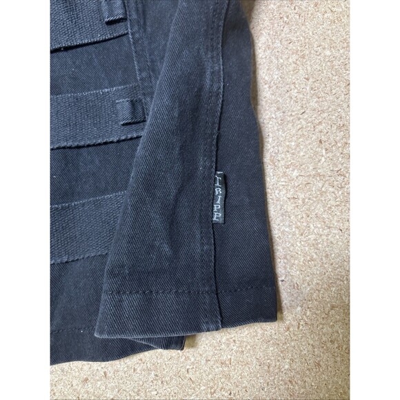 VTG Tripp NYC Vest Jacket Mens Large Black 100% Cotton Zipped Goth Emo M F3 - Picture 3 of 7